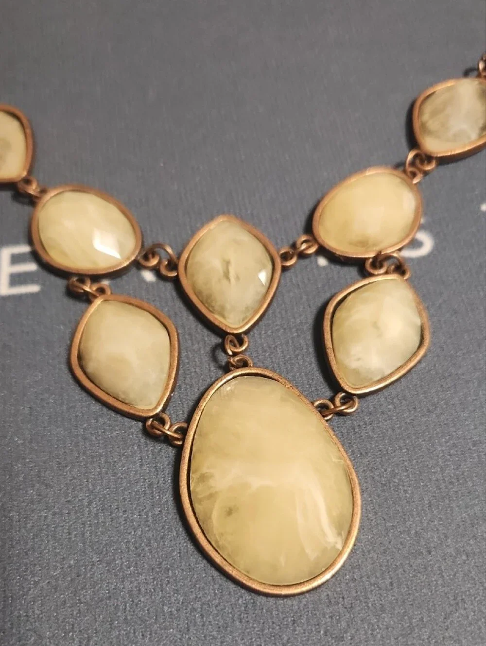 Yellow Acrylic Stone Statement Necklace - Unbranded